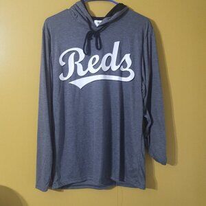 Cincinnati Reds Long Sleeve Hooded T Shirt M
